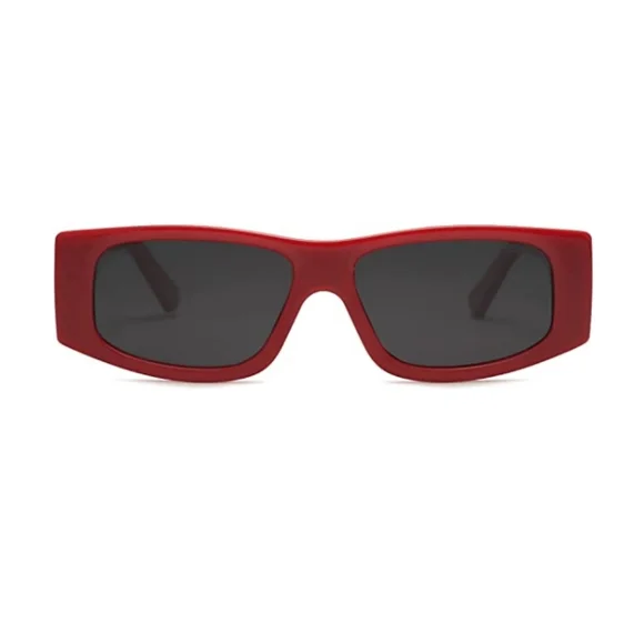 ?Maroon Rectangle Polarized Sunglasses Fashion Trendy Narrow Square SOJOS Retro Rectangle Polarized Sunglasses for Women Men  main image 2